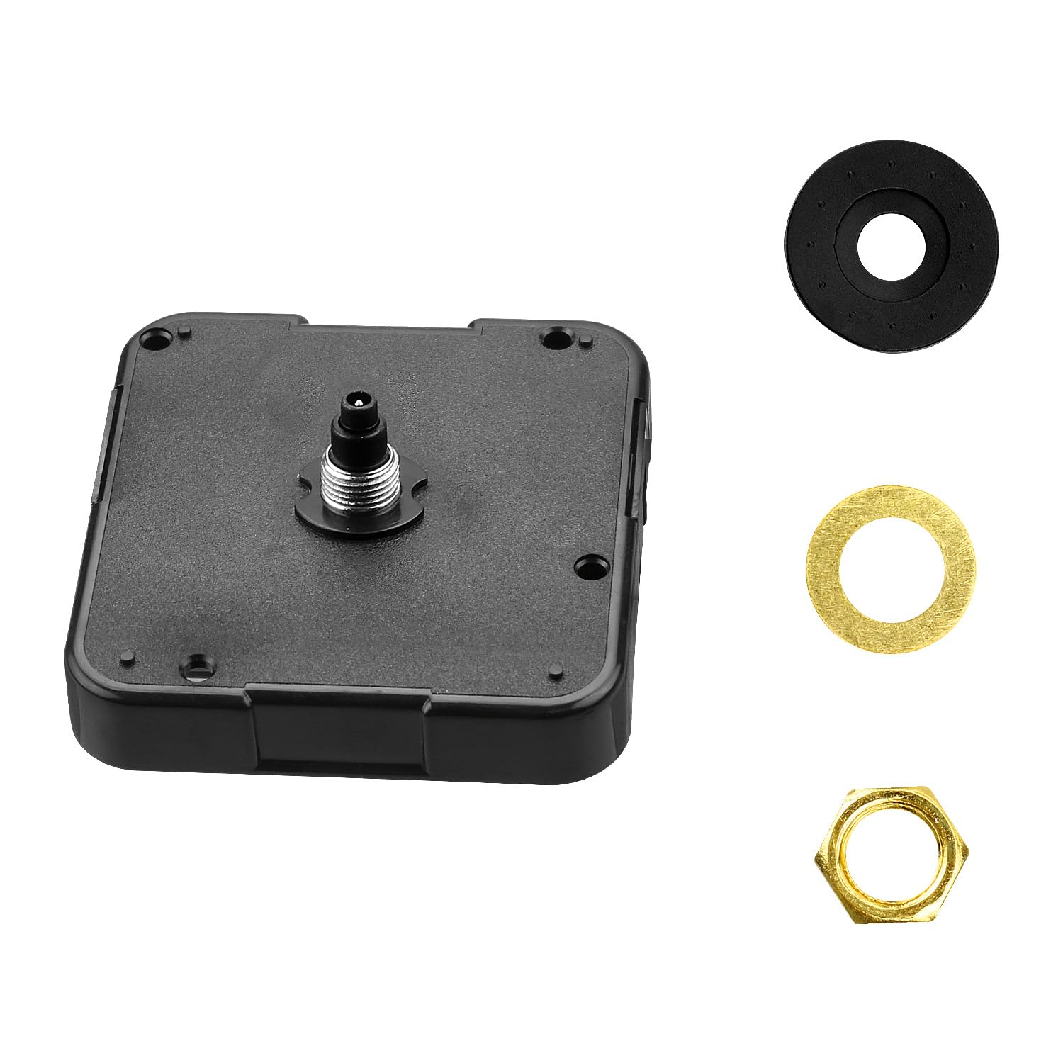 Tabanzhe Black Silent Clock Mechanism Quartz Clock Movement Replacement 12.8Mm Shaft, Sweep Movement,No Ticking Diy Clock Repair Parts