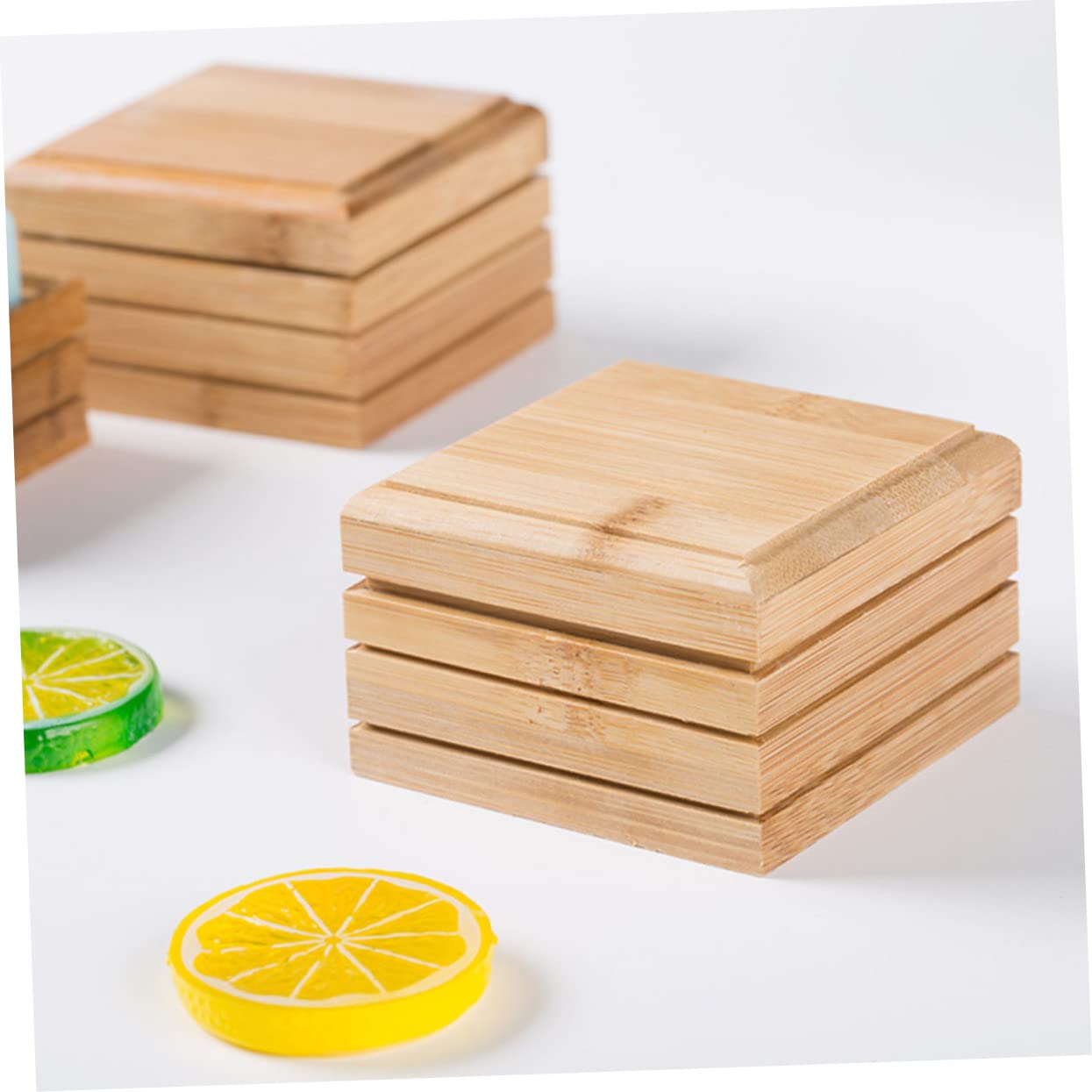 4piezas Jabonera De Bambú Ecológica Drenaje Soporte para Jabón Natural para Baño y Cocina
