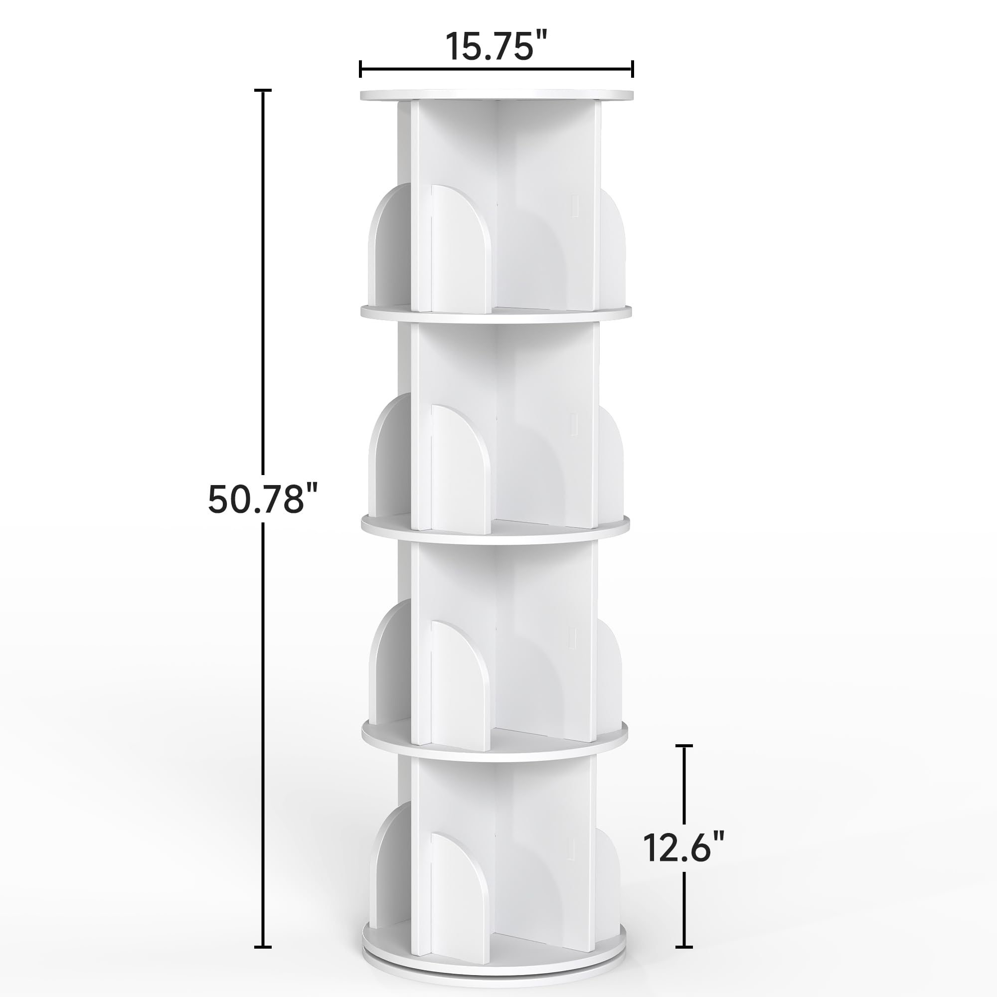 Amazon.co.jp: 回転式本棚、360度ディスプレイ4段、小さなスペース用の