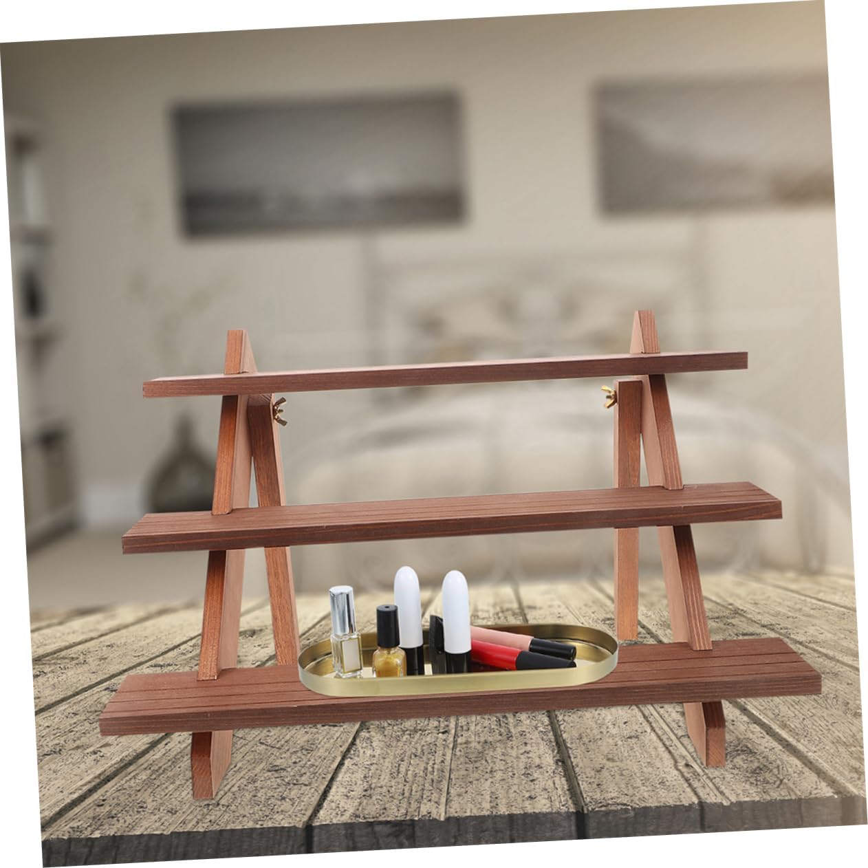 Wooden Multi-tier Plant Stand Organizer for Home Decor Flowerpot Display Shelf Rustic Wooden Flowerpot Holder for Living Room Office Tea House