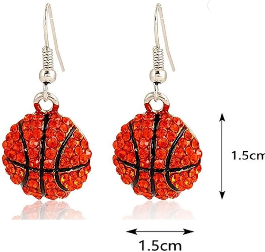 Classic Baseball Cubic Zirconia Basketball Volleyball Football Soccer Sports Earrings Stud Posts Ideal Present for Women Girls Men Boys - Image 2