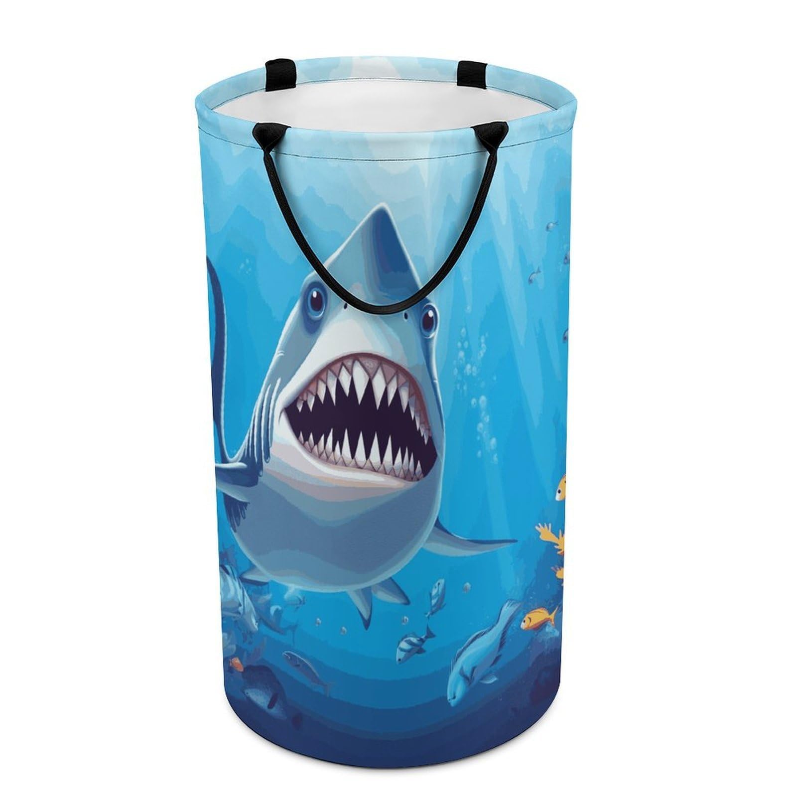 Adfgyerh Style Smiling Shark Laundry Basket ，Foldable Waterproof Model ，Laundry Hamper ，Handles On Both Sides Easy To Move ，Storage Basket For Bedroom, Bathroom, Dorm, Laundry Room.