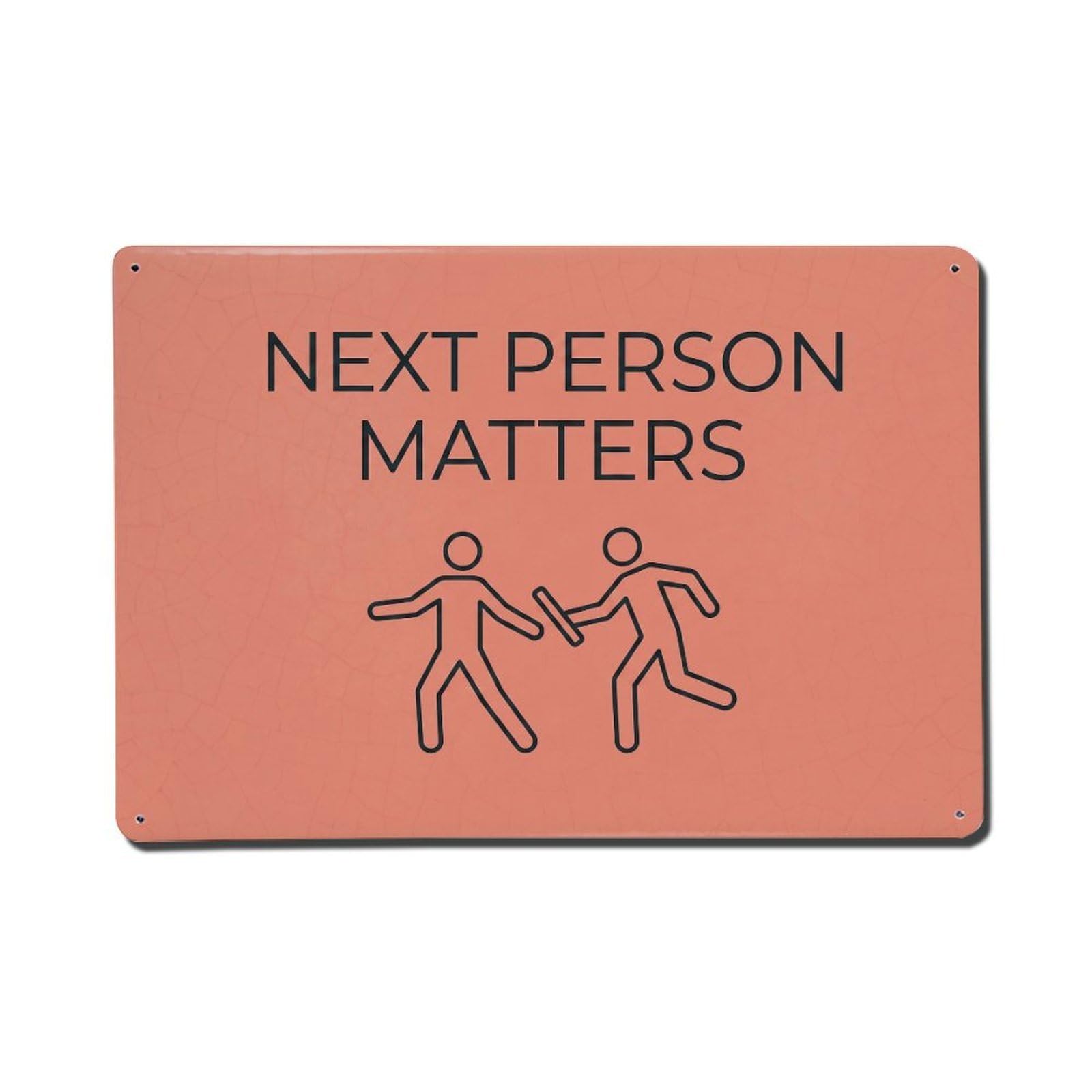 Olhnbad Style Next Person Matters Bathroom Quote Minimal Modern Metal Tin Sign