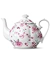 BTaT Floral Porcelain Teapot with Pink Roses