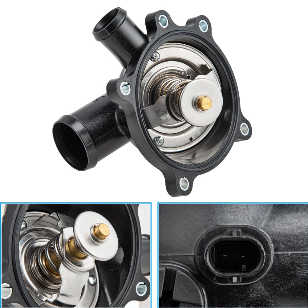 079121115BA Logement de Thermostat de Liquide de Refroidissement du Moteur Compatible avec AUDI A6 S6 2007-2011, A8 Q7 2007-2010, S8 2007-2009, Remplace 079121115BK, 9025179