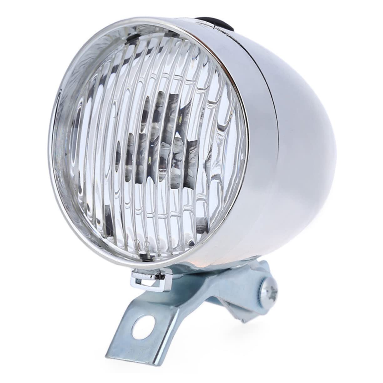 Milisten Vintage LED Bike Headlight Retro Front Light for Mountain Cycling Easy to Operate with Beam Angle for Evening Rides and Outdoor Activities Silver