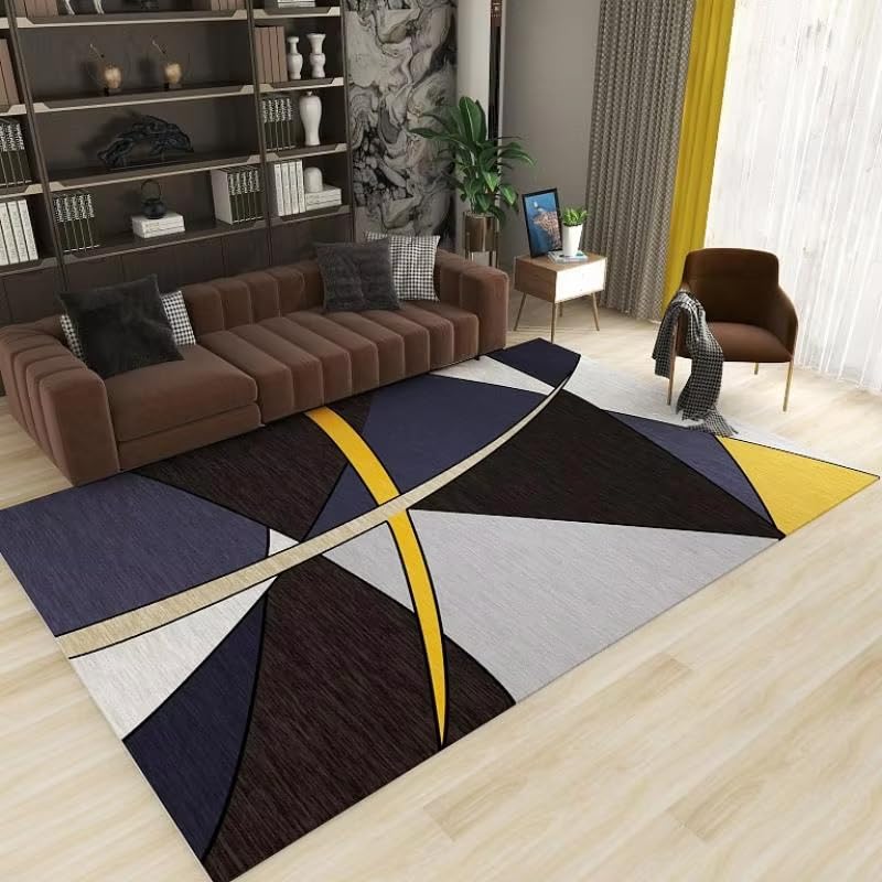 Tapis géométrique pour chambre et dressing doux pour pieds nus