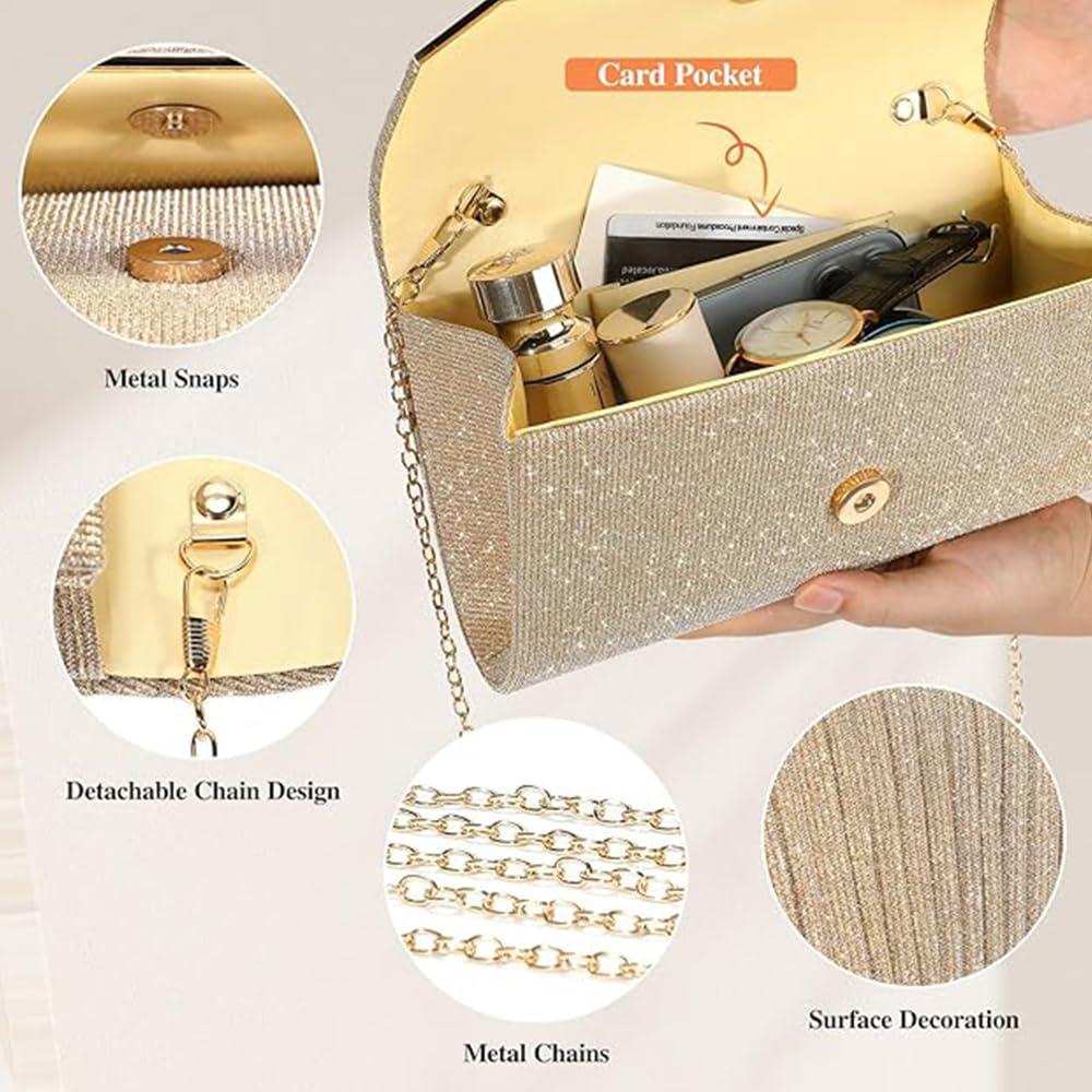Pochettes et Clutches Femme Pochette de Soirée Plissée Élégante pour Le Quotidien et Les Occasions Spéciales