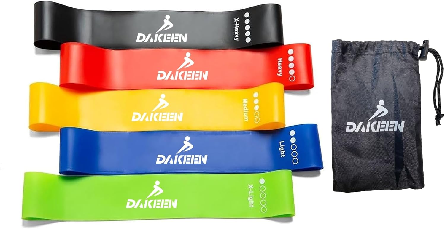 DAKEEN Resistance Bands for Working Out, Exercise Bands; Resistance Bands Set with 5 Resistance Levels, Multi-Colored Workout Bands for Indoor and Outdoor Fitness, Leg Strength Training, Rehab, Yoga