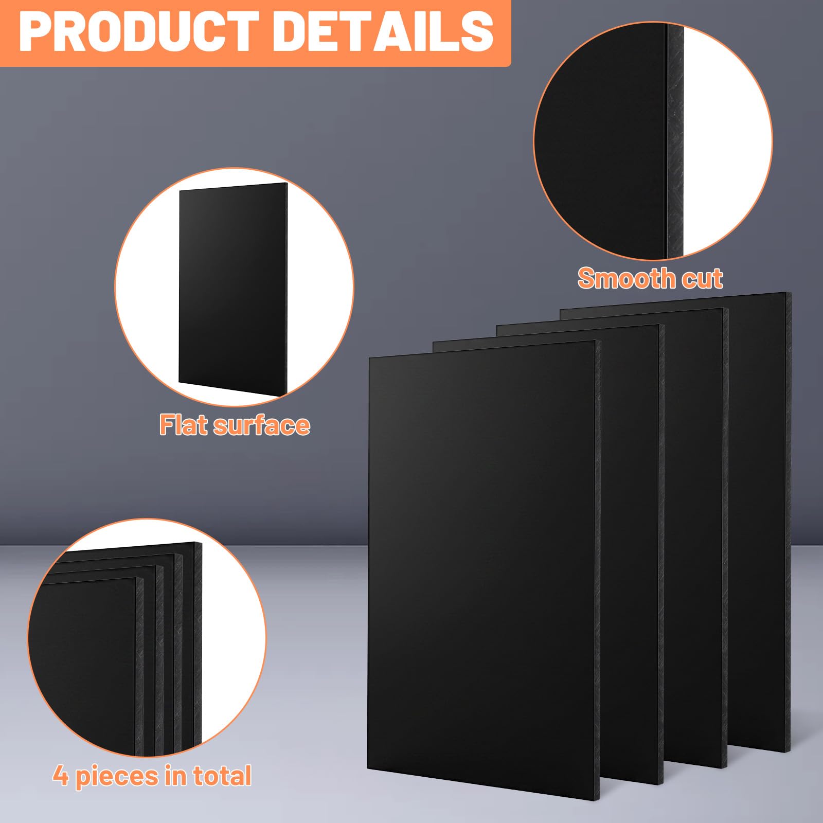 HDPE Plastic Sheets - 4 Pack, 8x12" -3