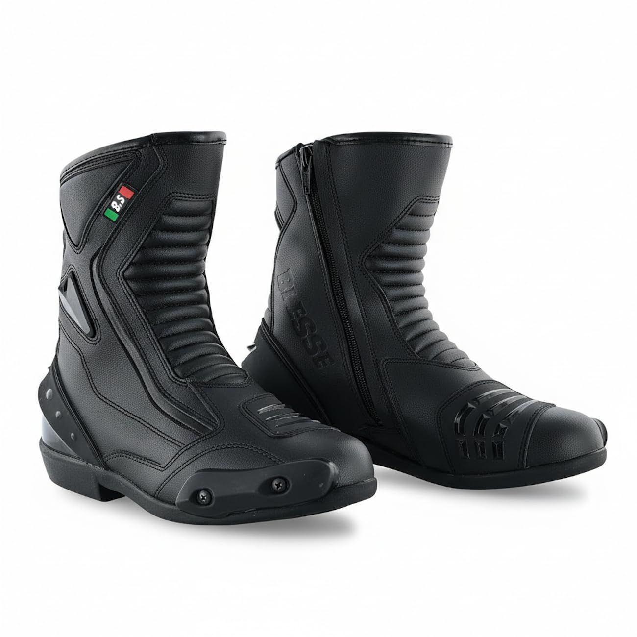 BI ESSE -Bottes De Moto En Cuir,Chaussure De Moto Imperméable,Respirant,Bottes D'hiver Route