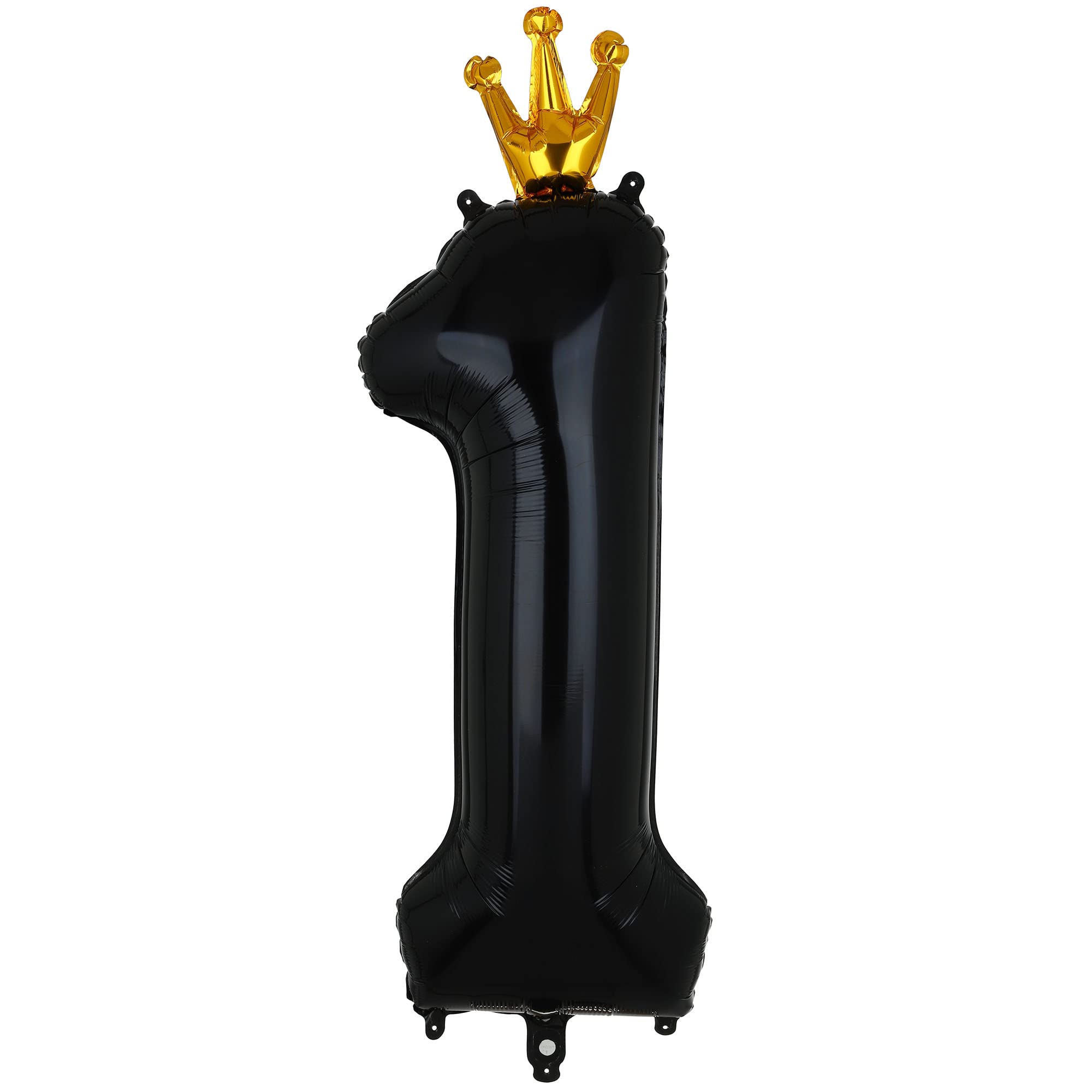 40 Inch Black Number Balloons Mylar Foil Helium Crown