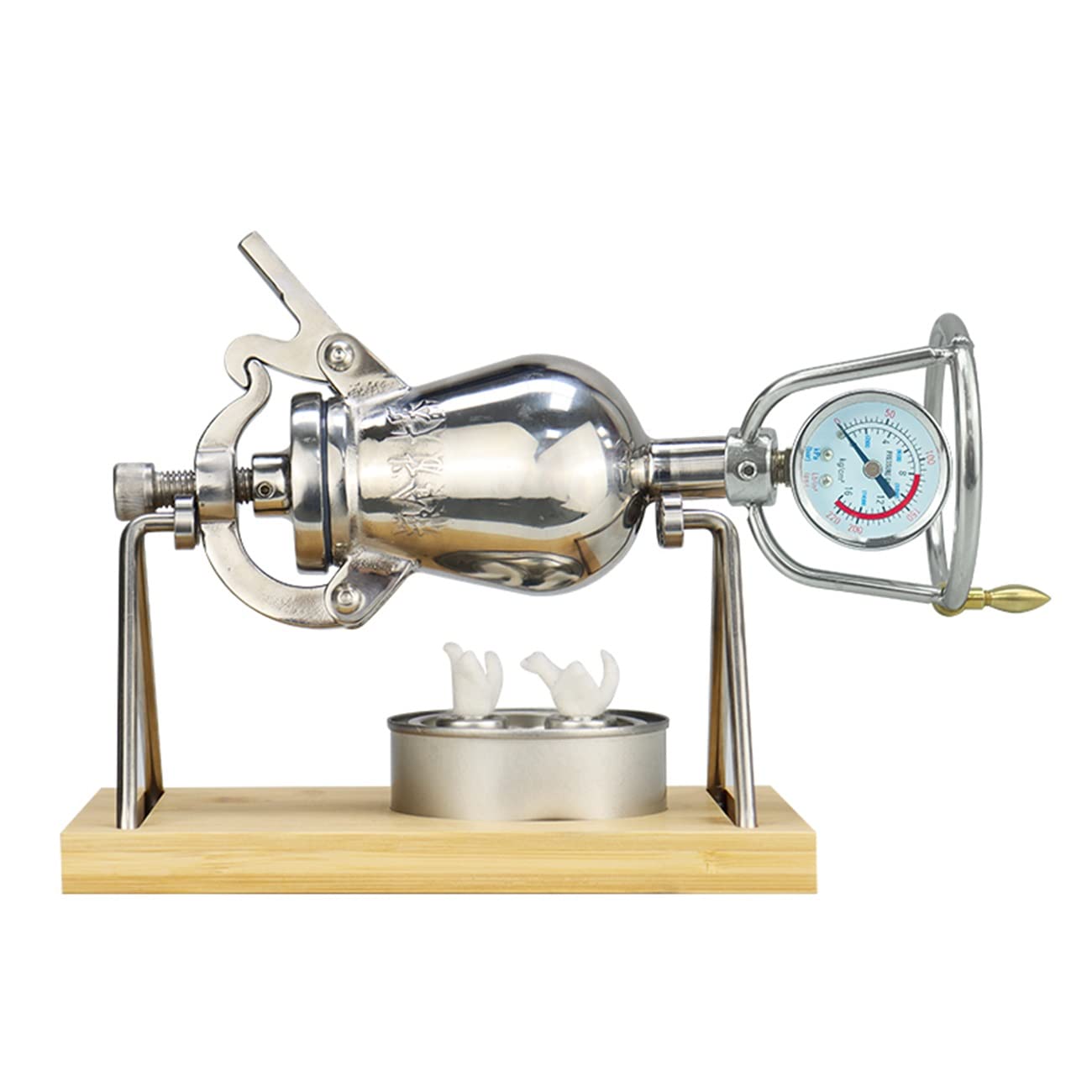 Mini máquina para Hacer Palomitas de maíz Manual de Acero Inoxidable 304, Olla Retro para Palomitas de maíz con un Conjunto Completo de Accesorios, Divertida y Deliciosa