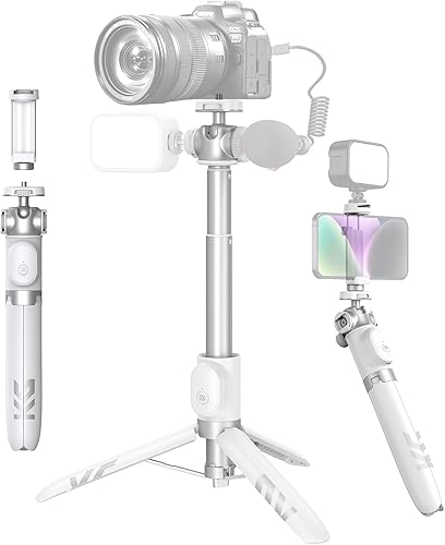 KraftGeek Trípode de teléfono Vlogging de 48 pulgadas para iPhone 1615, Galaxy S25, DJI Pocket 3, cámara, selfie stick portátil con control remoto