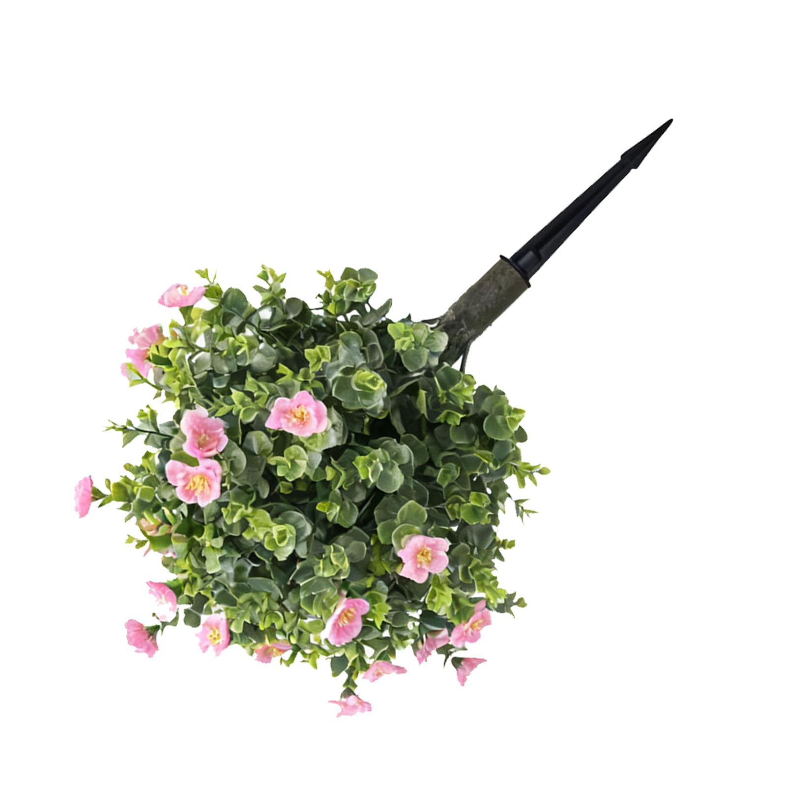 Emoshayoga Sztuczne Topiary Drzewa Kulkowe Realistyczne Sztuczne Krzewy na Zewnątrz Wystrój Wnętrz Różowy Kwiat 17,8 Cala 2 szt.