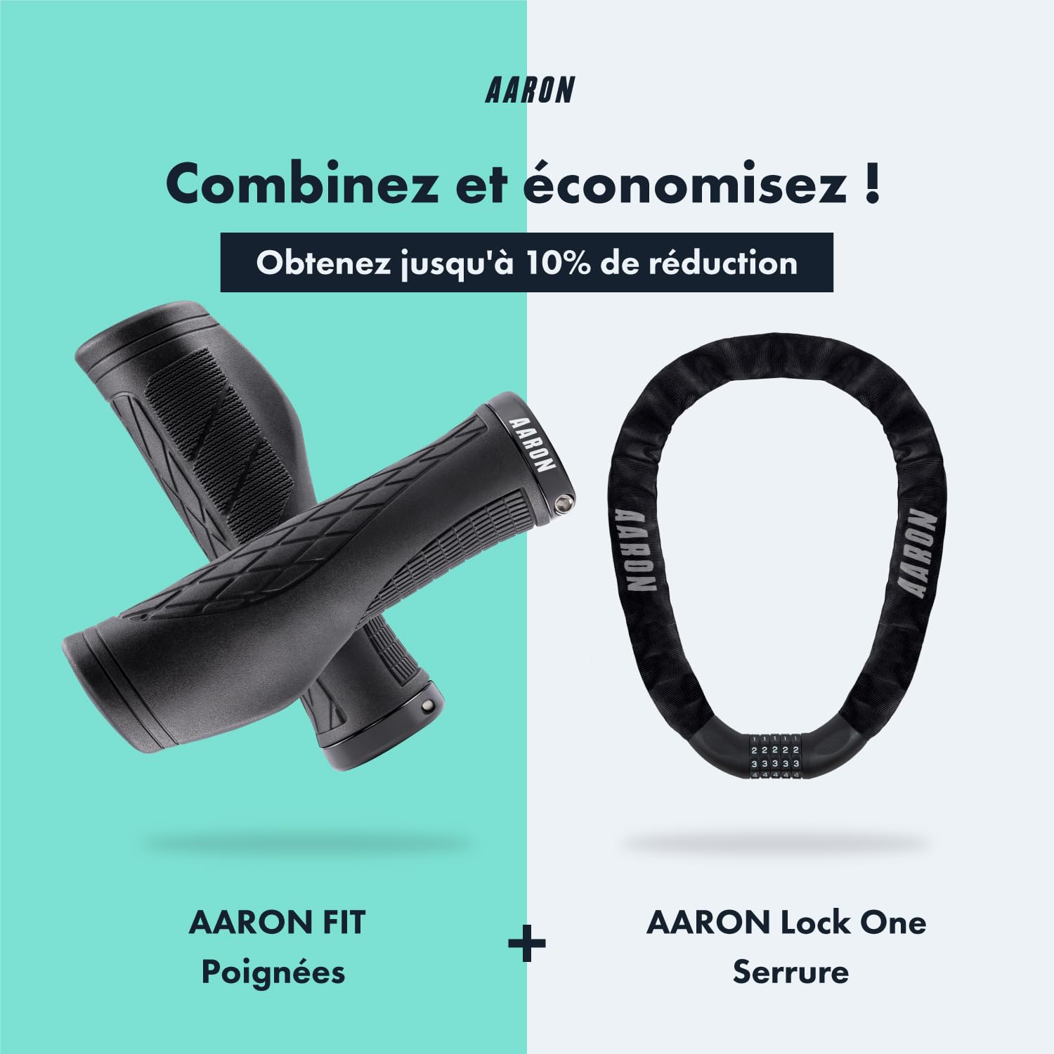 Poignées Vélo Ergonomiques AARON Fit – 132mm, Caoutchouc Antidérapant Pour VTT, Électrique Et Ville