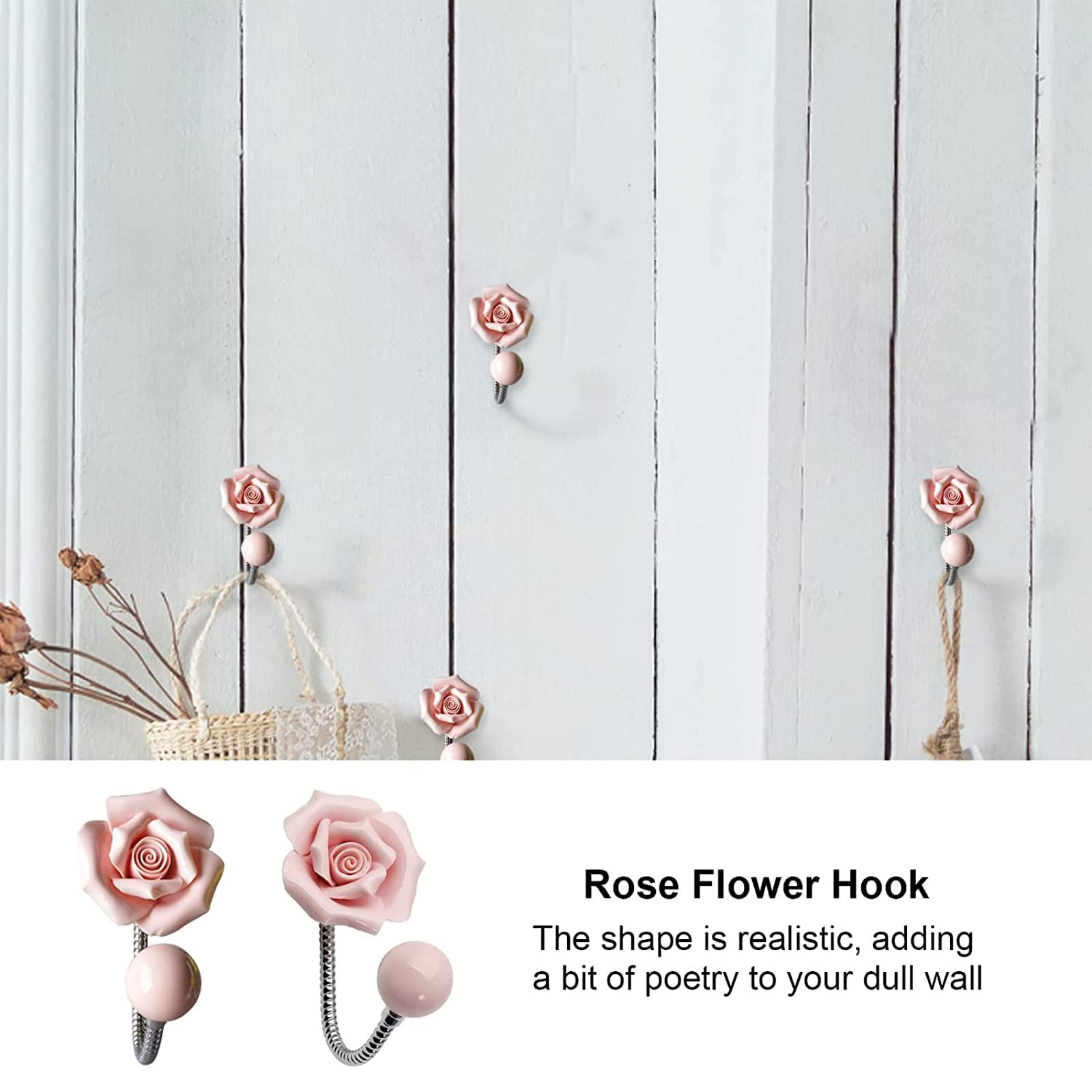 Ganci A Muro Decorativi A Forma Di Fiore | 4 Pezzi In Metallo Dorato | Per Appendere Sciarpe, Chiavi, Borse E Asciugamani - 3