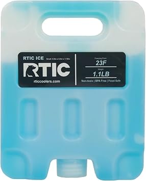 RTIC Refreezable Reusable Cooler Ice Packs Cold Ice Chest Pack Long-Lasting Break-Resistant for Food, Drink, Travel and Storage, 2 Pack