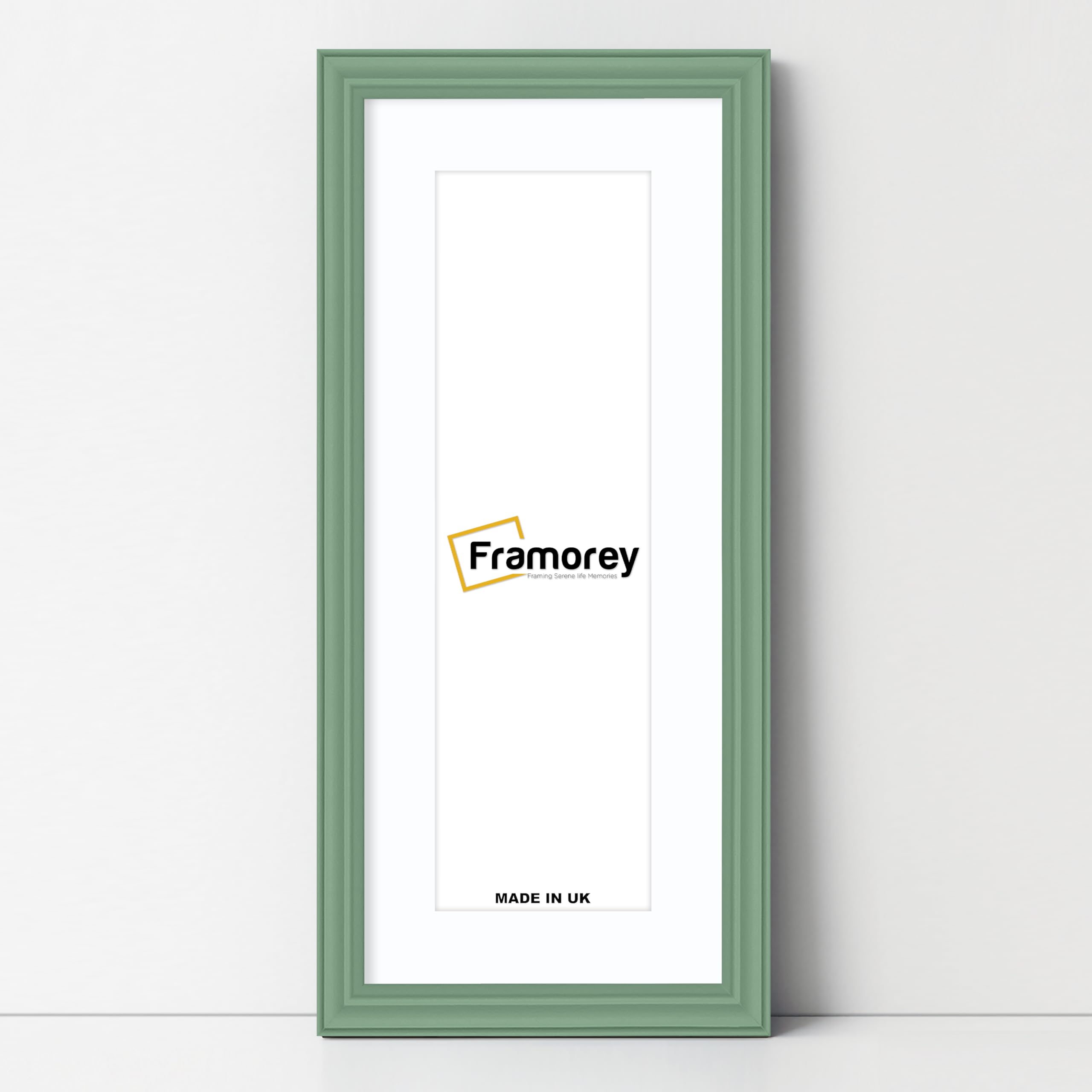 FRAMOREY Panoramic Style Antique LW Picture Frames, 16x9" Green Photo Frame With 12x5" White Mount Wall Art Poster Frame, Modern Photo Frames
