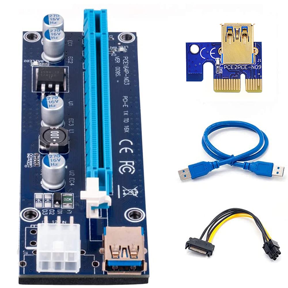 Amazon.co.jp: ELIATER PCI-E 1X to 16X 延長ケーブル 0.6m GPUライザーアダプターBitcoin -Litecoin-ETHコイン採掘用(Ver 009S 最新) : パソコン・周辺機器