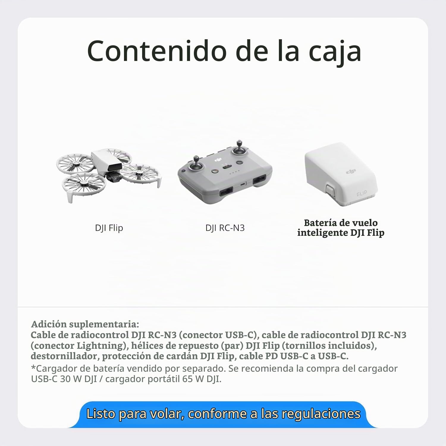 DJI Flip,Drone con cámara 4k adulto, mini drone con cámara, < 249g, drone función sígueme, 13km transmisión de vídeo, arranque manual,retorno automático,31min tiempo de vuelo,con delantal ((RC-N3))