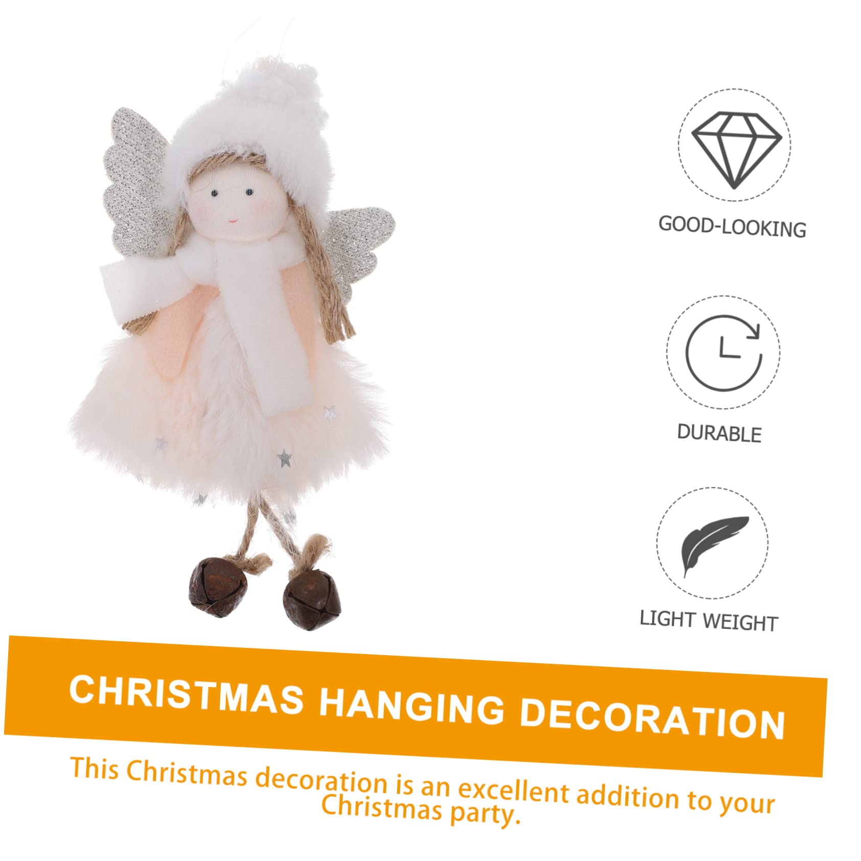 Cabilock 5 Piezas Colgante de niña ángel decoración navideña Colgante de Navidad muñecos navideños Christmas Tree Xmas Tree Colgantes de muñeca de ángulo decoración Colgante Felpa