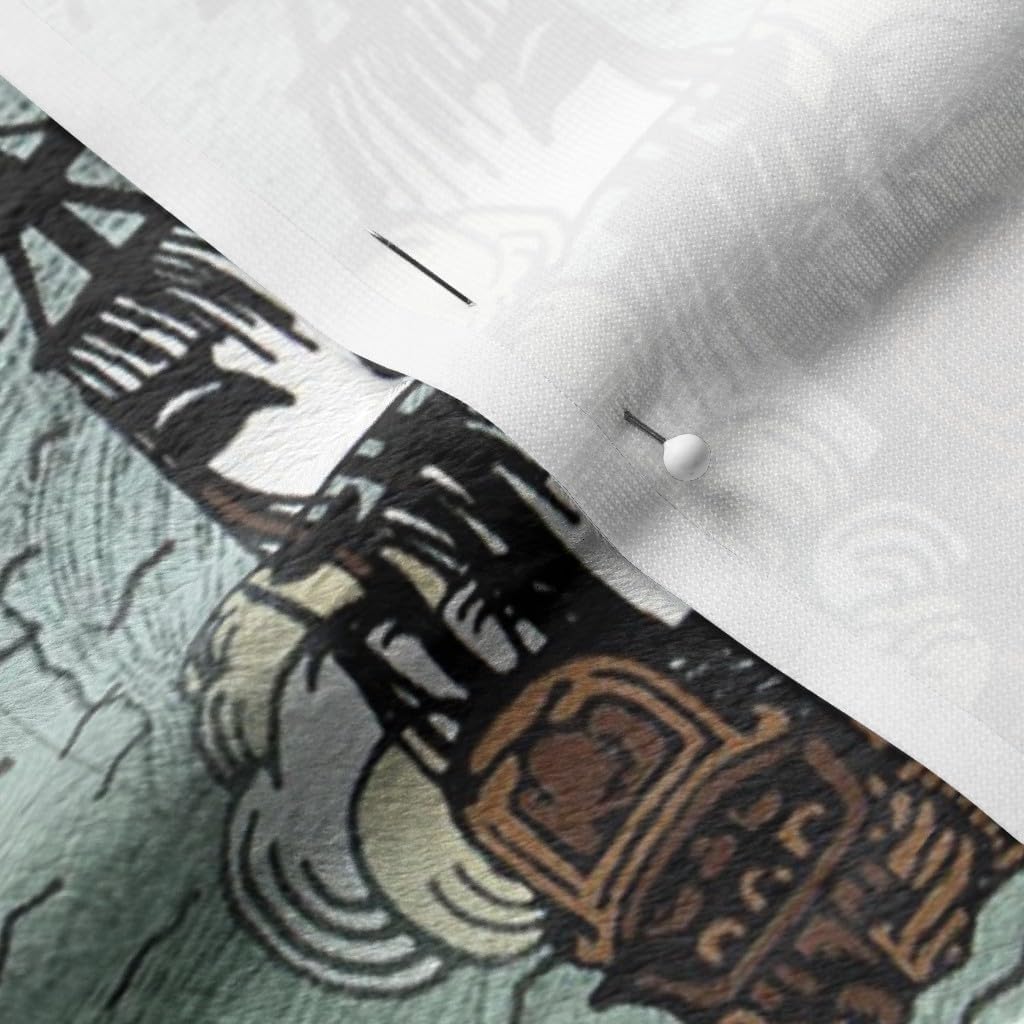 Spoonflower Fabric - Pirate, Map, Ships, Blue, Big, Ocean, Anchor, Sailor, Nautical, Sea Printed on Minky Fabric by The Yard - Sewing Baby Blankets Quilt Backing Plush