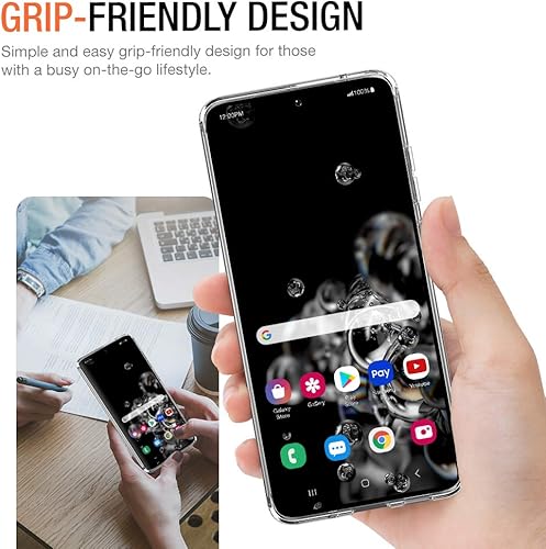 Miniatura 6 de Trianium Clarium - Funda diseñada para Galaxy S20 Plus (6.7 pulgadas) (2020), cojín de TPU transparente, placa trasera rígida híbrida, cubierta de