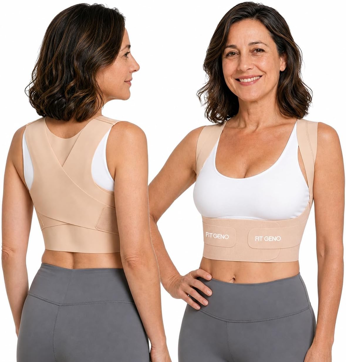 Posture Corrector for Women Invisilite: Invisible Lightweight Back Brace for Neck Shoulder & Upper Back Pain Relief - Improve Posture Correct Hunchback Slouching Under Clothes (Medium)