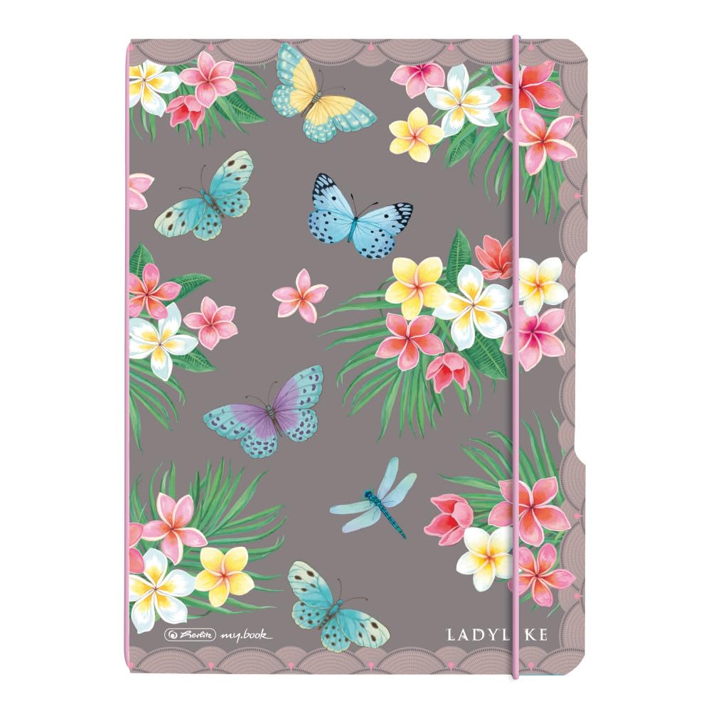 Herlitz my.book flex PP A5 notebook, 40 sheets, dotted ladylike butterflies,