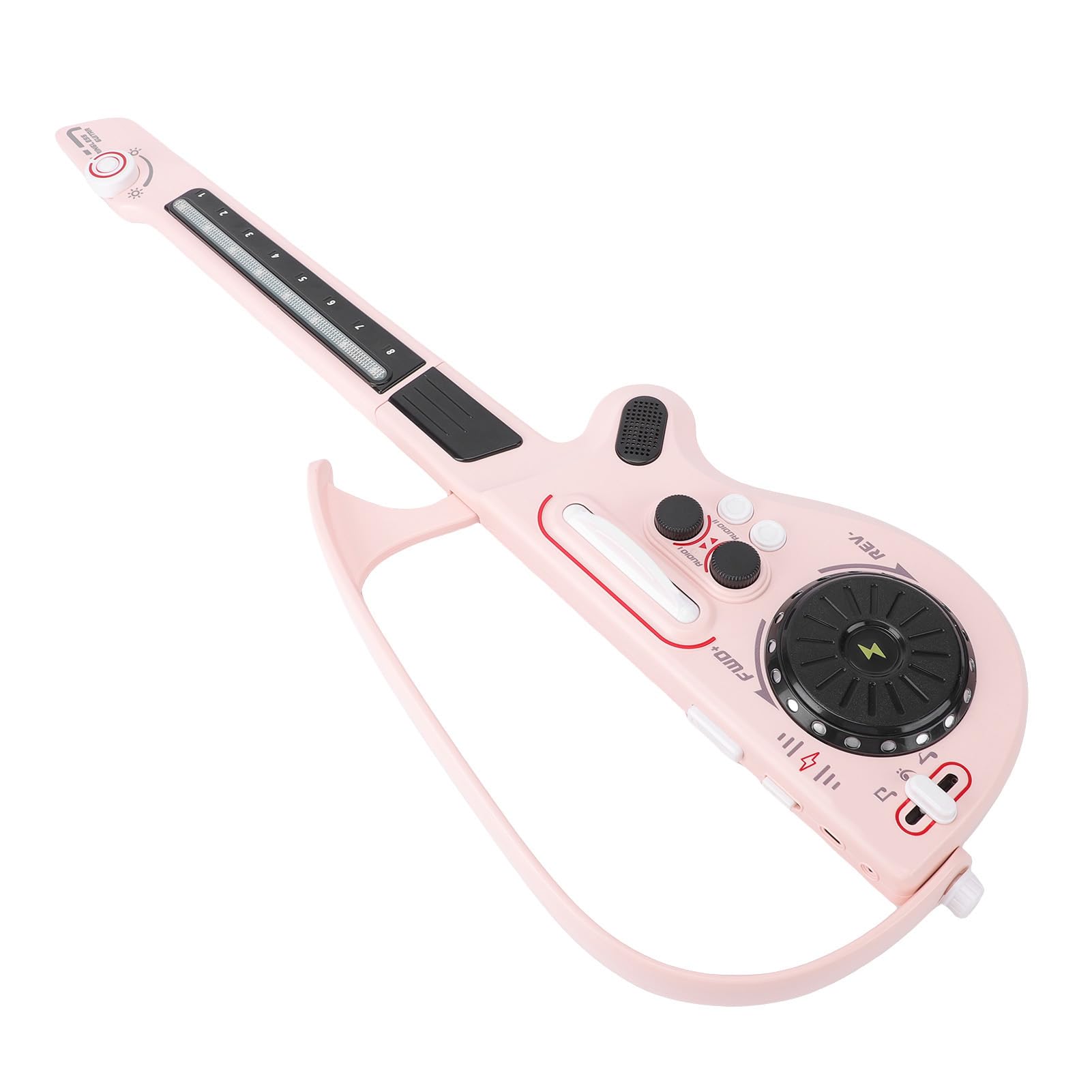 XUMIUZIY Giocattolo per Chitarra Senza Corde per Bambini | Chitarra Elettrica Pieghevole Multifunzionale Bluetooth per i più Piccoli (PINK)