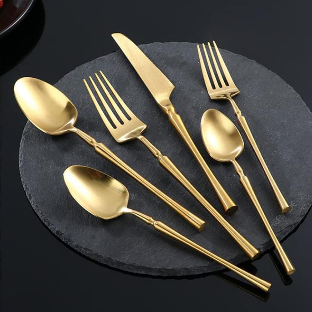 HADECOLL Dinner Flatware Forks Silverware Set Spoons Mirror Polished Slim Waist Handle Cutlery Utensil Sets,White-72Pcs For 12