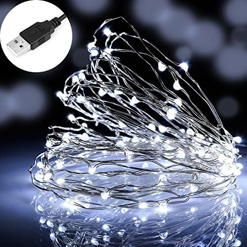 MSC, 33 ft / 10M, 100 * LED USB Powered Cool White Coloured String Fairy Lights On Copper Cable, Ideal for Christmas Xmas - Image 4