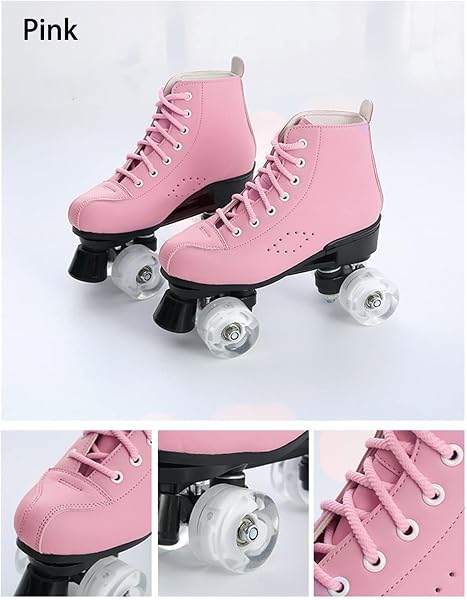 YUDOXN Patins à roulettes 4 Roues, Rollers parallèles avec Roues Lumineuses, Haut Classique Patins, Roues pour Adultes, Enfants, débutants (Taille 37-43) - 5