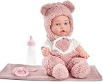 Enjoyin 12" Baby Doll with Accessories for Toddler Girls Ages 3+ | Includes Pink Outfit, Pacifier, Bottle & Soft Blanket | Interactive Role-Play Toy for Kids