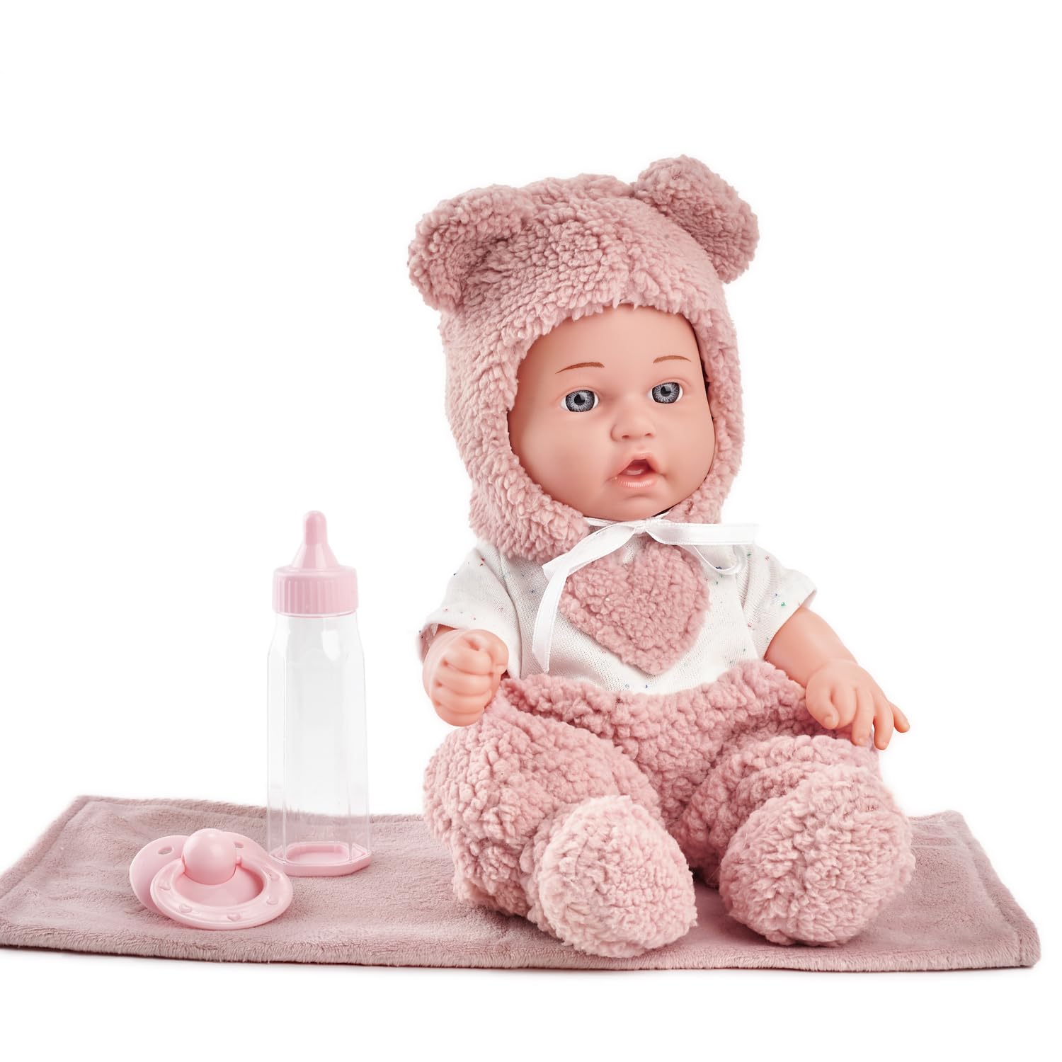 Juguetes de muñeca Bebé de 30 cm con Accesorios: biberón, Ropa, Chupete, Manta. Juguetes educativos para Juegos de ficción para niños pequeños, Regalo para niñas a Partir de 3 años.