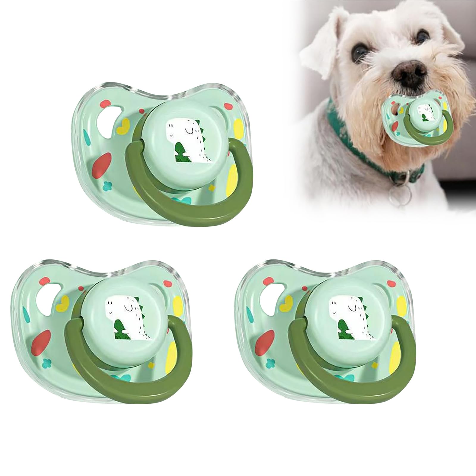2025 3Pcs New Calming Dog Pacifiers Chew Toy, Pet Silicone Pacifiers, Pet Pacifier, Calming Dogs Chew Toy for Small Dogs, Puppy Pacifier for Small Dog