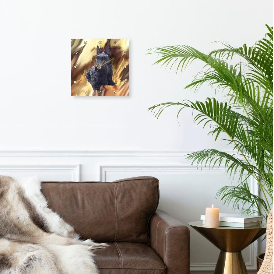 Miniatura 2 de 3dRose LLC Scottish Terrier - Reloj de pared (10.0 x 10.0in)