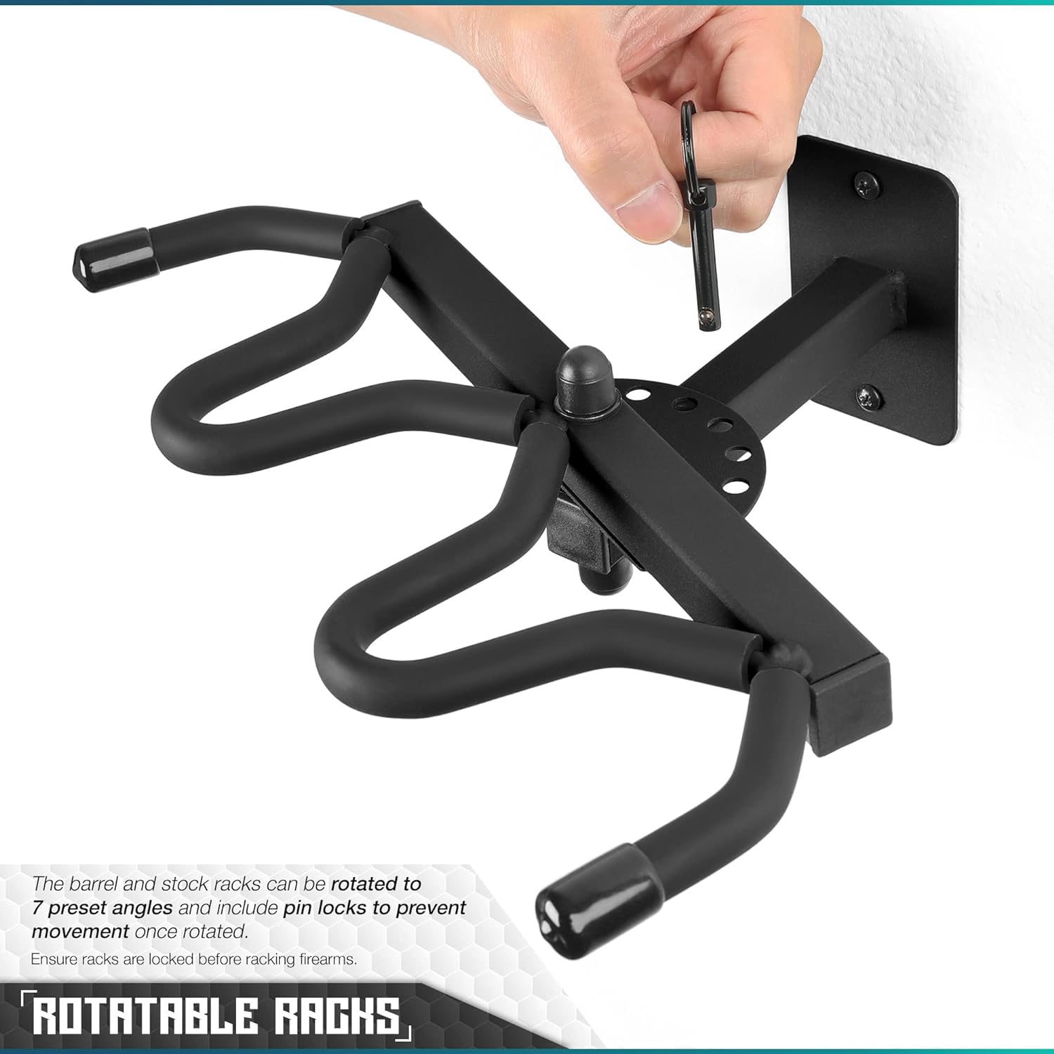 Ganci A J Per Fucile DEWIN - Supporto Parete In Acciaio Inox Per Armi Da Caccia 2 Pezzi - Foto 3