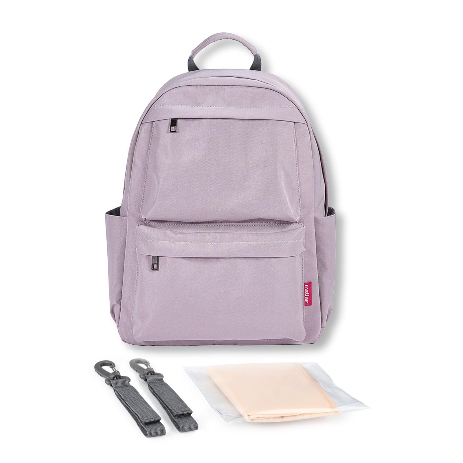 SONARIN Waterproof Multifunctional Baby Changing Bag Backpack,Large Capacity Diaper Bag Portable Travel Nappy Changing Bag Maternity Bag with Changing Mat & Stroller Straps(Purple)