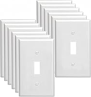 Snnalosses 12-Pack Unbreakable Toggle Light Switch Wall Plates, 1-Gang Standard Size 4.50"x2.76", Polycarbonate Thermoplastic, UL Listed, Glossy White