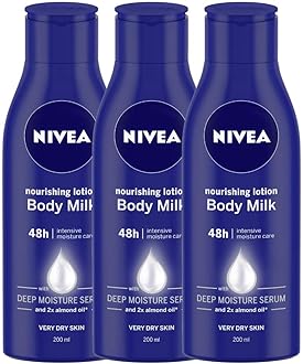 Nourishing Lotion Body Milk, 200ml (Pack of 3), Dry Skin