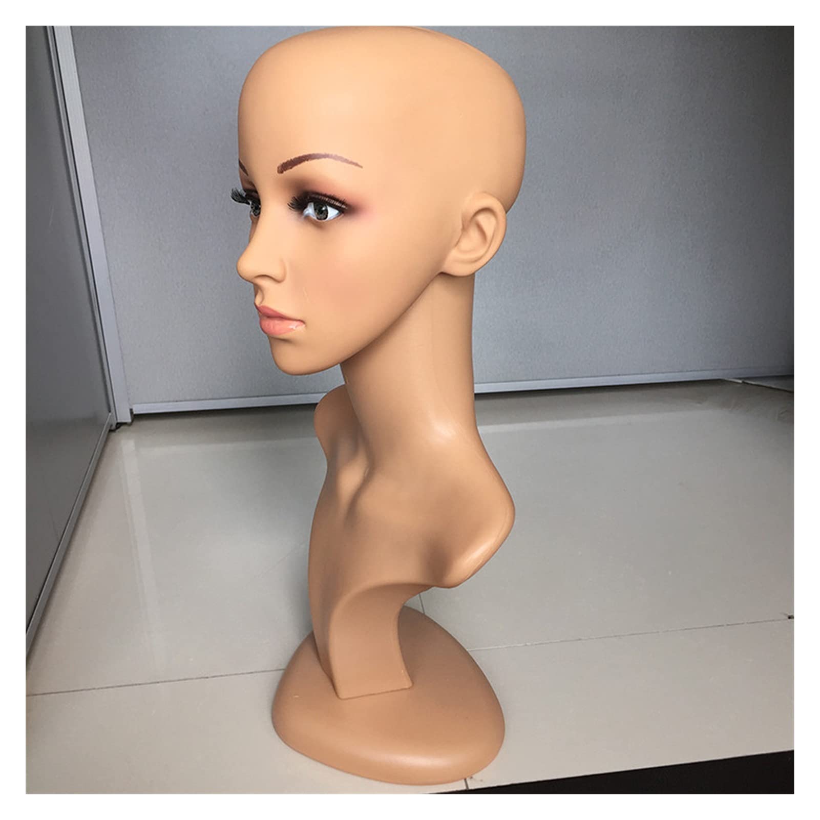 Pe Bald Mannequin Head for Peruki Making Cosmetology Manikin Head for Makeup Praktyka Czarna Mannequin Head