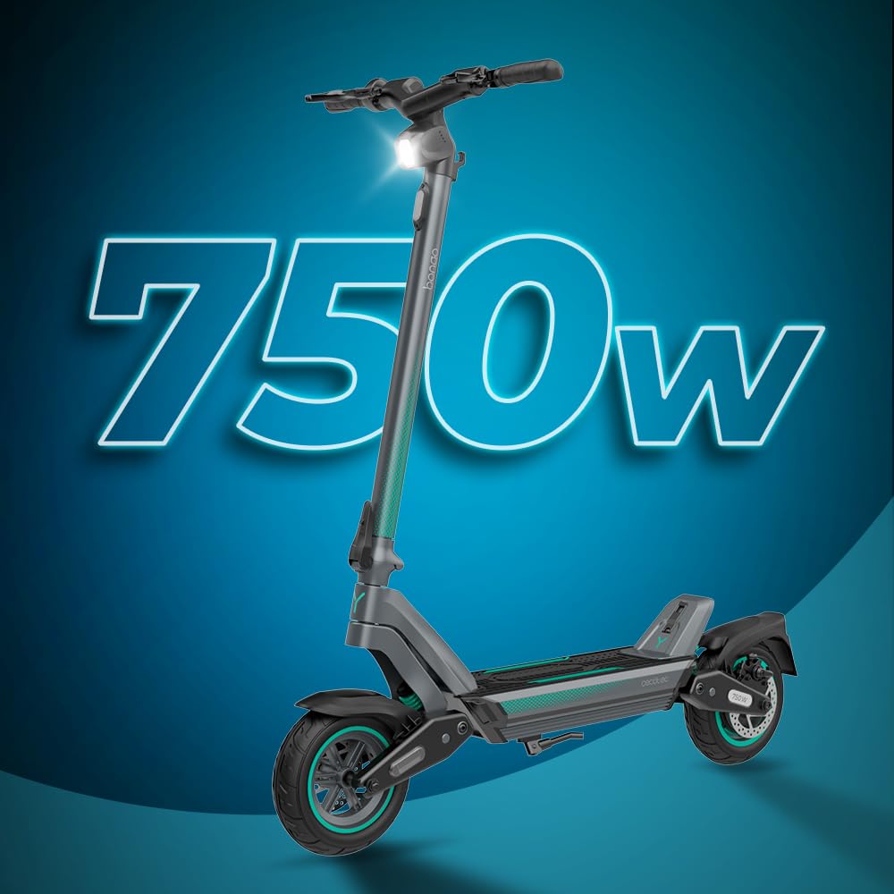 Cecotec Patinete eléctrico Bongo Serie Y45, Motor 750 W (350 W Nominal), Autonomía de 45 km, Tracción Trasera, Ruedas 10", e-ABS, Doble suspensión, Homologado según normativa española.
