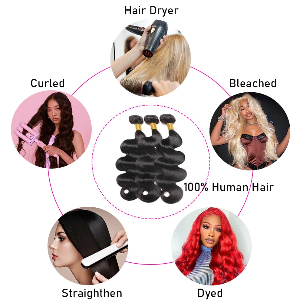 Amazon.com : 14A Human Hair Bundles Body Wave Bundles Human 