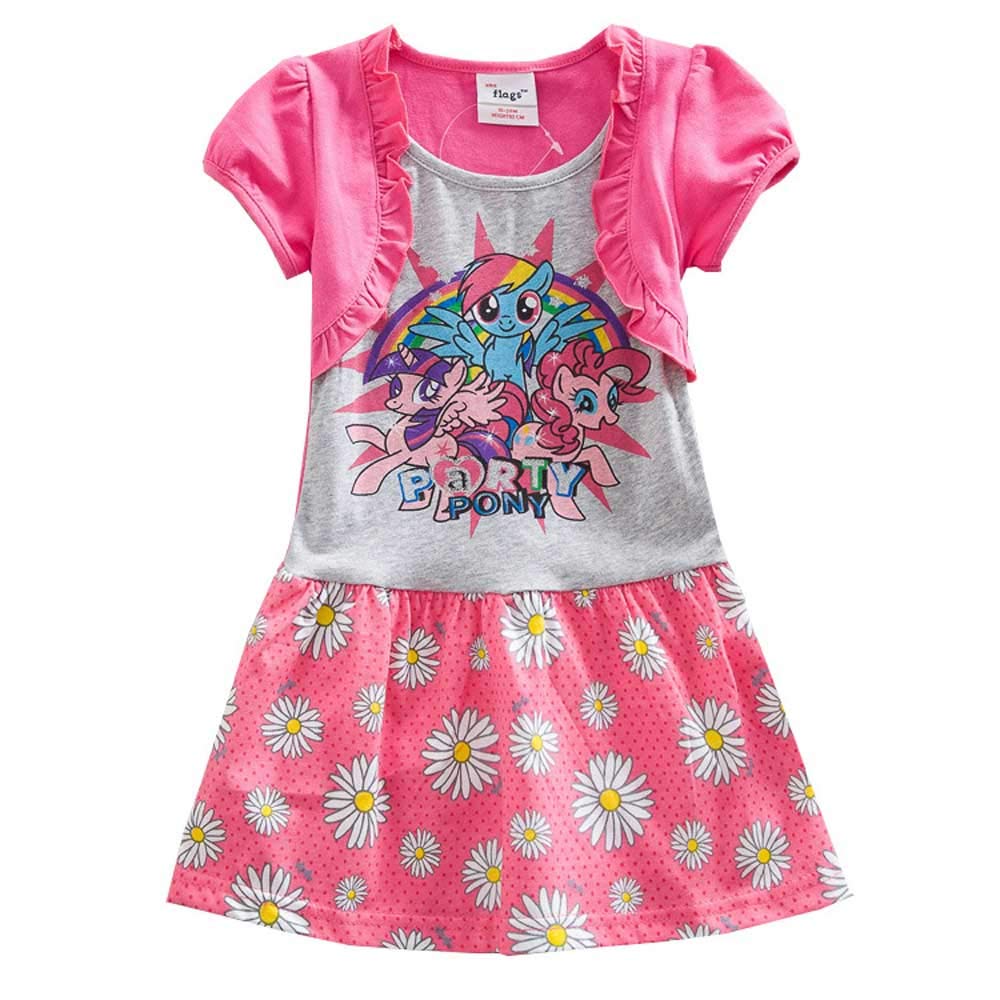 QYS My Little Pony Toddler Girls' Ruffle Dress,104cm