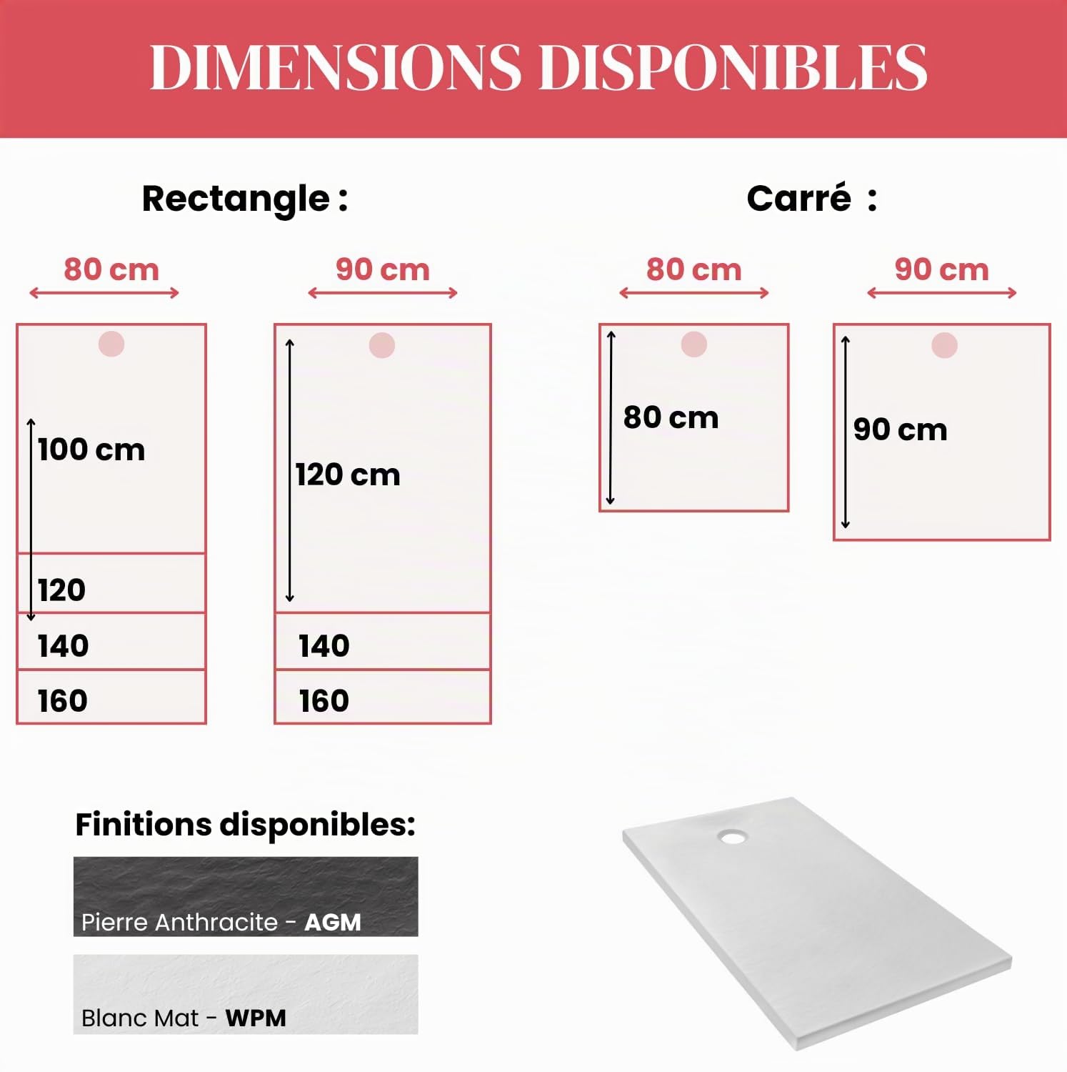 Jacob Delafon Receveur Douche Extraplat Ipso 140x80 Antidérapant, Blanc Mat | Fabriqué en France. Sans ressaut. Antifongique. 50% de matériaux recyclés
