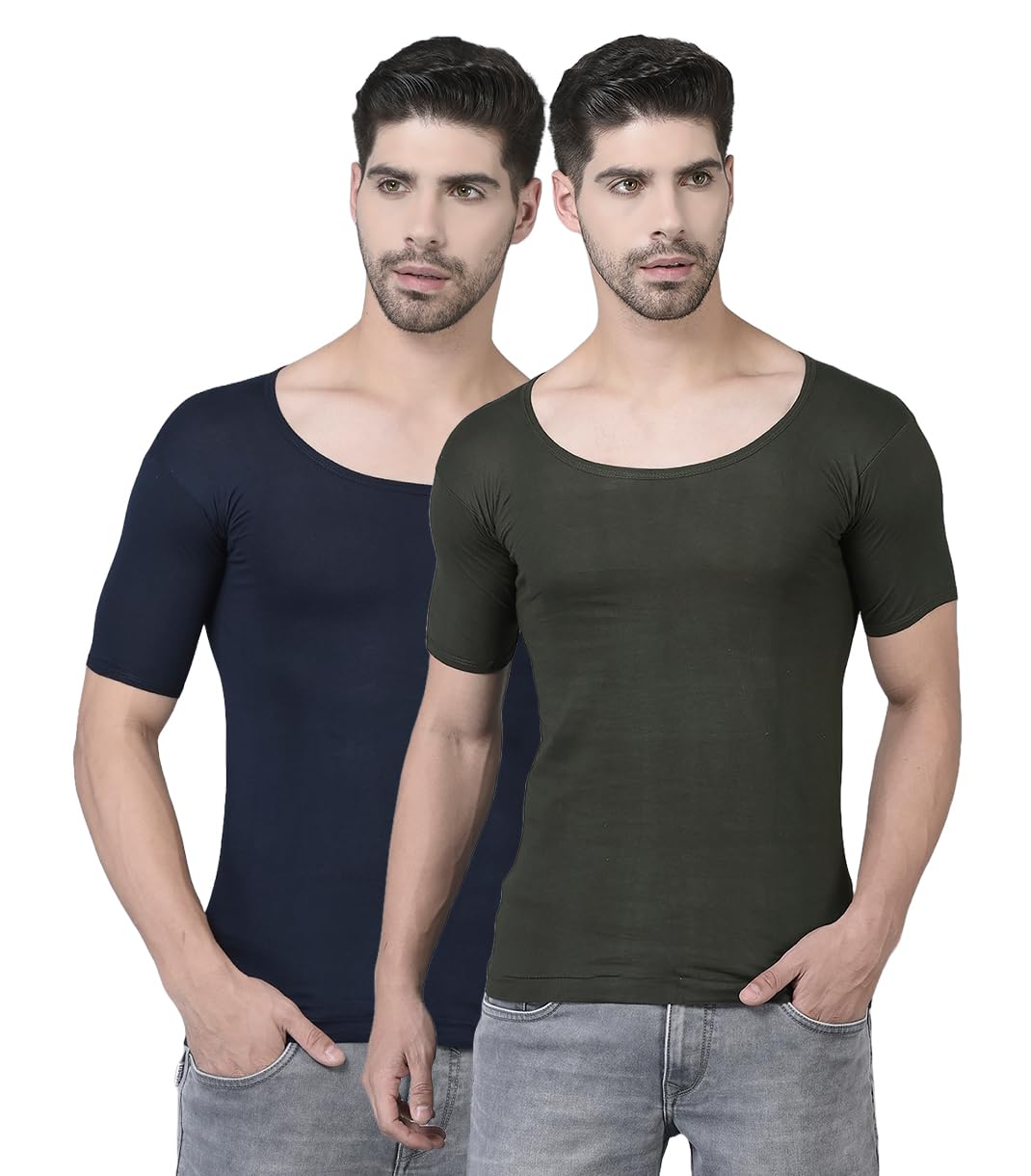 dollar Lehar Men Combed Cotton Round Neck with Sleeve Vest -Colour May Vary-picture-24