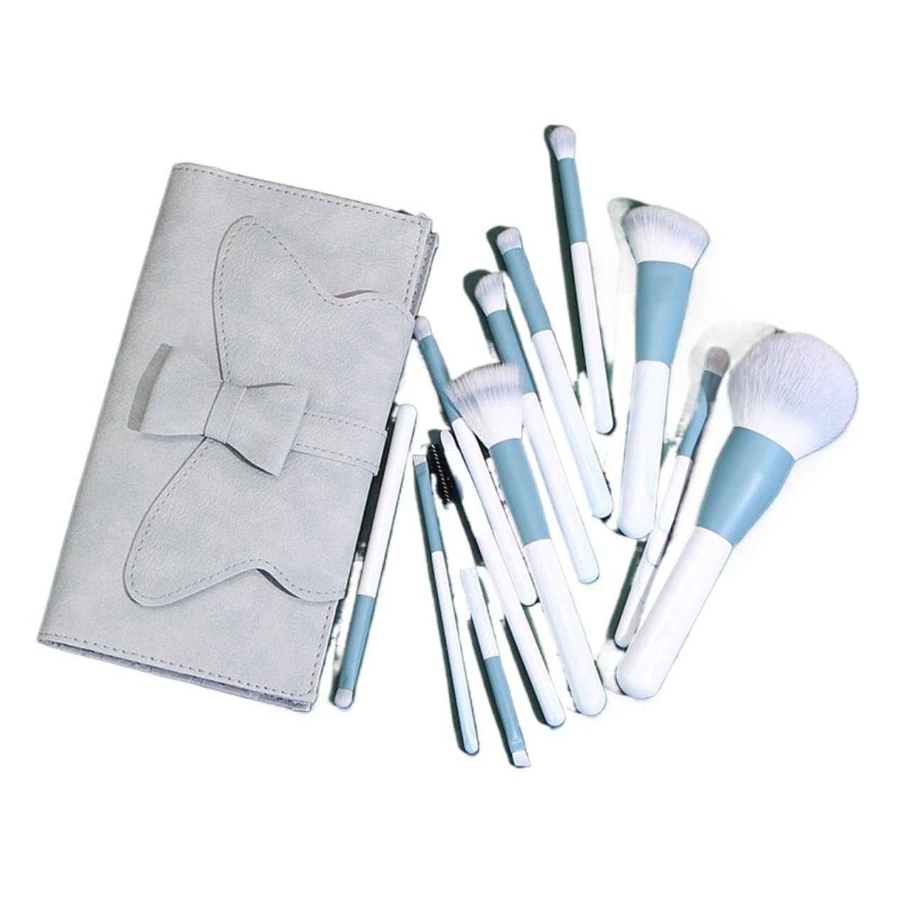 Set di 12 pennelli per Il Trucco, Set Completo di pennelli per Cipria, Fard in Polvere, pennelli per ombretto, Strumenti di Bellezza (D 12 Pezzi)