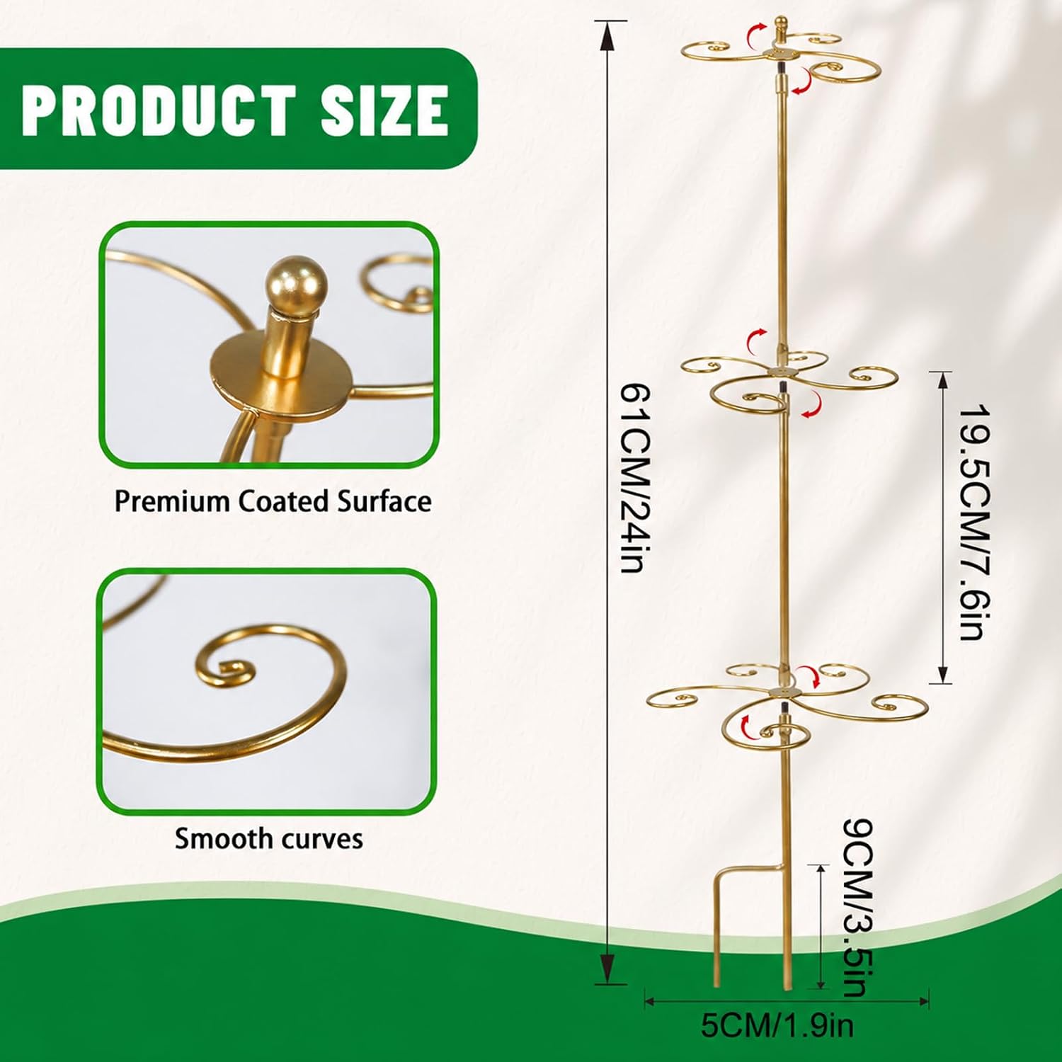 24 Inch Plant Stem Support Stakes for Monstera & Climbing Plants image 2